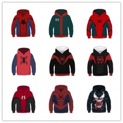 24 Style Spider-Man: Into the Spider-Verse Cartoon Cosplay For Children Anime Hooded Hoodie