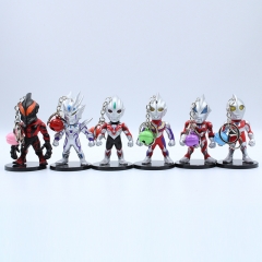 6pcs/set Ultraman 1 Generation Anime PVC Figure Keychain(Opp Bag)