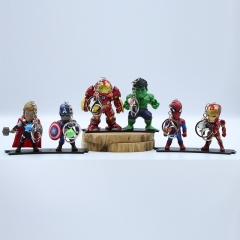 6pcs/set Marvel's The Avengers/ Iron Man/Spider Man Anime PVC Figure Keychain(Opp Bag)