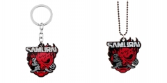 2 Styles Cyberpunk Cosplay Cartoon Alloy Necklace Keychain