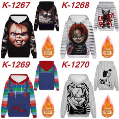 4 Styles Child's Play Thickened Cashmere Anime Hooded Hoodie