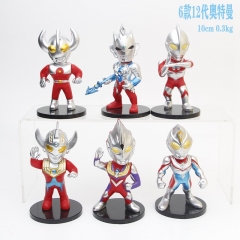 10CM 6 Pcs/Set Ultraman Character PVC Anime Figure Toy Doll (Opp Bag)