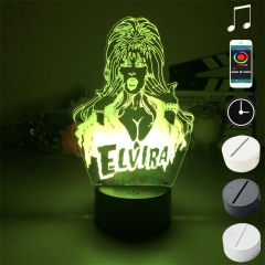 2 Different Bases Elvira, Mistress of the Dark Cassandra Peterson Anime 3D Nightlight with Remote Control