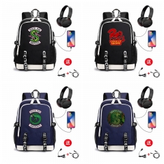 8 Styles Riverdale Cosplay Anime USB Charging Laptop Backpack School Bag