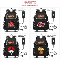 8 Styles Naruto Anime Cosplay Cartoon Canvas Colorful Backpack Bag With Data Line Connector