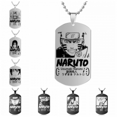 24 Styles Naruto Cartoon Stainless Steel Anime Necklace