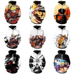 18 Styles Naruto Cosplay 3D Digital Print Anime Hooded Hoodie