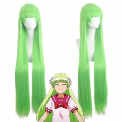 I'm a demon! Irima-kun Clara Fluorescent Green 100cn Straight Hair with Bangs Cosplay Anime Wig