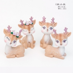 10CM 4PCS/SET Deer Cartoon Character Anime PVC Figure Toy