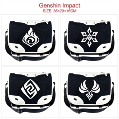 7 Styles Genshin Impact Color-block Leather Anime Cosplay Cartoon PU Diagonal Package Bag