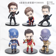 6pcs/set 10cm Marvel's The Avengers Statue Collect Model Toy Anime PVC Figure