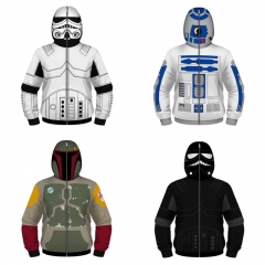 6 Styles Star War Cosplay 3D Anime Cosplay Hooded Hoodie For Children