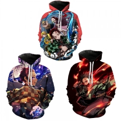 3 Styles Demon Slayer: Kimetsu no Yaiba 3D Printed Cartoon Anime Hooded Hoodie