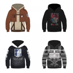 10 Styles Attack on Titan/Shingeki No Kyojin Cosplay 3D Print Anime Hooded Hoodie for Kids