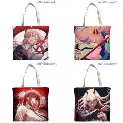 9 Styles 40*40cm Chainsaw Man Cartoon Pattern Canvas Anime Bag