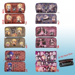 6 Styles Demon Slayer: Kimetsu no Yaiba Japanese Styles PU Purse Zipper Anime Long Wallet