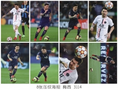 (8PCS/SET) Football Star Lionel Messi Pattern Printing Collectible Paper Anime Poster