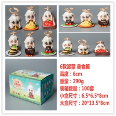 6PCS/SET 6CM Genshin Impact Paimon Anime PVC Figures Blind Box