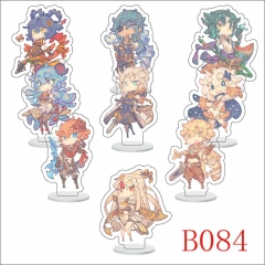 9PCS/SET 6CM Genshin Impact Anime Acrylic Standing Plates