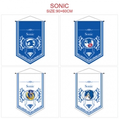 6 Styles 90x60CM Sonic the Hedgehog Hot Sale Flag Anime Decoration Flag