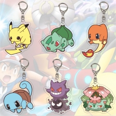 6 Styles Pokemon Anime Acrylic Keychain