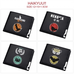 6 Styles Haikyuu Cartoon Pattern PU Coin Purse Anime Wallet