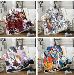 55 Styles 2 Sizes One Piece Cartoon Anime Double Layer Anime Blanket