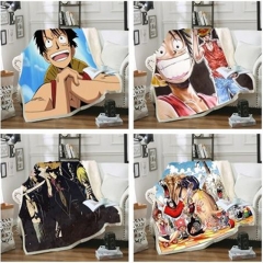 55 Styles 2 Sizes One Piece Cartoon Anime Double Layer Anime Blanket