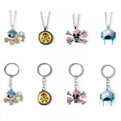 8 Styles One Piece Alloy Anime Necklace Keychain