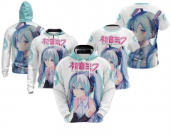 3 Styles Hatsune Miku Cosplay 3D Printing Anime Hoodie