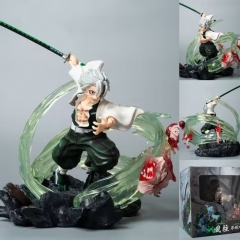 23CM Demon Slayer Anime Kimetsu no Yaiba GK Shinazugawa Sanemi Statue With Light PVC Action Figure Toy