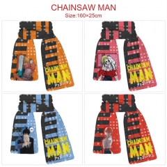 4 Styles Chainsaw Man Cartoon Character Cosplay Anime Plush Scarf (25*160CM)