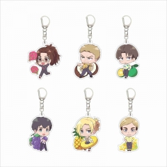 6 Styles Attack on Titan / Shingeki No Kyojin Cartoon Anime Acrylic Keychain