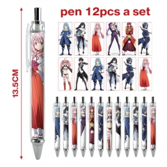 2 Styles 12pcs/set That Time I Got Reincarnated as a Slime Cartoon Character Anime Ballpoint Pen