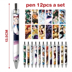 4 Styles 12pcs/set Boku No Hero Academia / My Hero Academia Cartoon Character Anime Ballpoint Pen