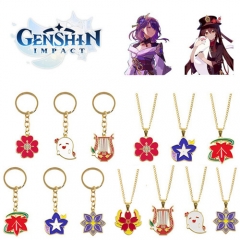 7 Styles Genshin Impact Hu Tao Keqing Anime Necklace