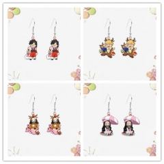 10 Styles Demon Slayer: Kimetsu no Yaiba Christmas Day Shrinky Dinks Earrings Anime Plastic Earrings