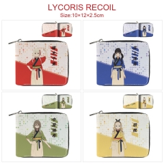 6 Styles Lycoris Recoil Cartoon Pattern PU Coin Purse Anime Short Zipper Wallet