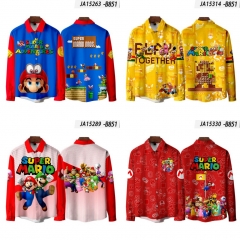 9 Styles Super Mario Bro Cosplay 3D Digital Print Anime Long-sleeved Shirts