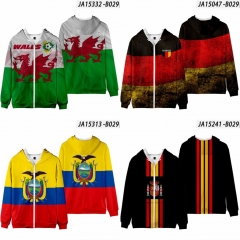 26 Styles FIFA World Cup Cosplay 3D Digital Print Zipper Anime Cartoon Hoodies