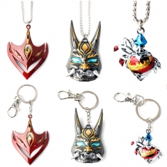 6 Styles Genshin Impact Xiao Mask Tartaglia Wolf's Gravestone Cosplay Game Collect Anime Alloy Keychain Necklace