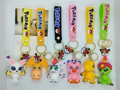 6 Styles Pokemon Pikachu Anime Figure Keychain