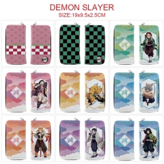 18 Styles Demon Slayer: Kimetsu no Yaiba Cosplay Cartoon Anime PU Leather Fold Long Wallet and Purse