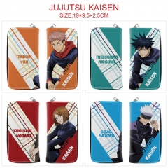 8 Styles Jujutsu Kaisen Cosplay Cartoon Anime PU Leather Fold Long Wallet and Purse