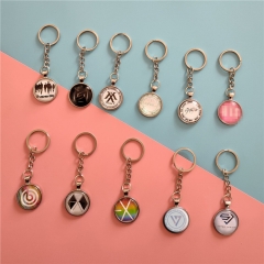 11 Styles K-POP SHINee/SEVENTEEN/SUPERM/EXO/STRAY KIDS/BTS Alloy+Crystal Keychain