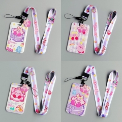 4 Styles 10PCS/SET Kirby Anime Phone Strap Lanyard Card Holder Bag