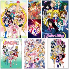 (No Frame)40 Styles Pretty Soldier Sailor Moon Canvas Material Anime Poster