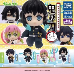 2 Styles 4pcs/set Demon Slayer: Kimetsu no Yaiba Tokitou Muichirou Kanroji Mitsuri Tomioka Giyuu Iguro Obanai Q Ver Anime Figure Toy Doll 4.5cm