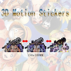 One Piece Cartoon Can Change Pattern Lenticular Flip Anime 3D Stickers