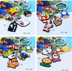 4 Styles Super Mario Bro Cute Pendant Design Japanese Anime Keychain